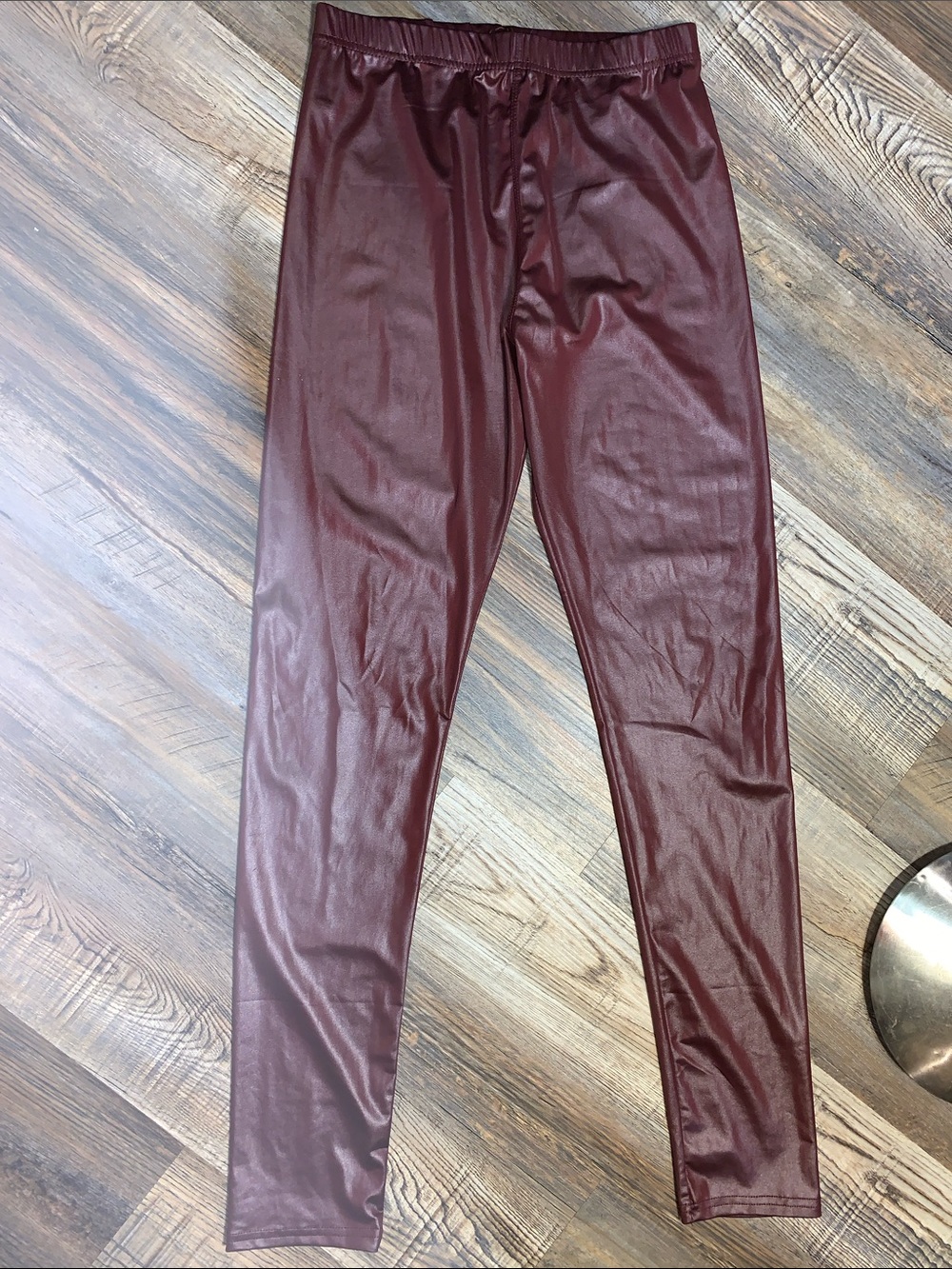 Men's Faux Leather Maroon Pants